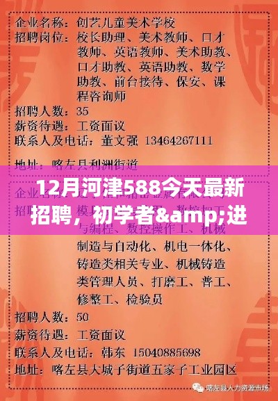 12月河津最新招聘588职位应聘全攻略,适合初学者与进阶用户