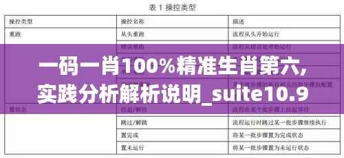 一码一肖100%精准生肖第六,实践分析解析说明_suite10.980