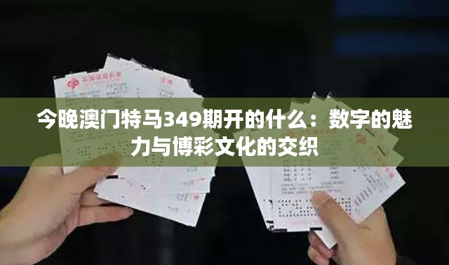今晚澳门特马349期开的什么:数字的魅力与博彩文化的交织