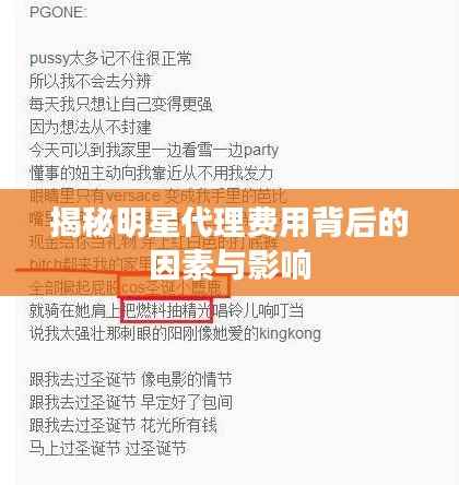 揭秘明星代理费用背后的因素与影响